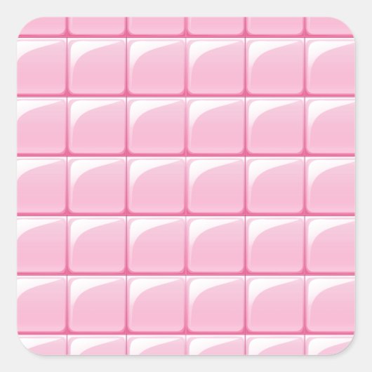 Roze tegel textuur vierkante sticker (Voorkant)