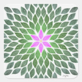 roze tegel vierkante sticker (Voorkant)