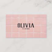 Roze tegel visitekaartje (Voorkant)