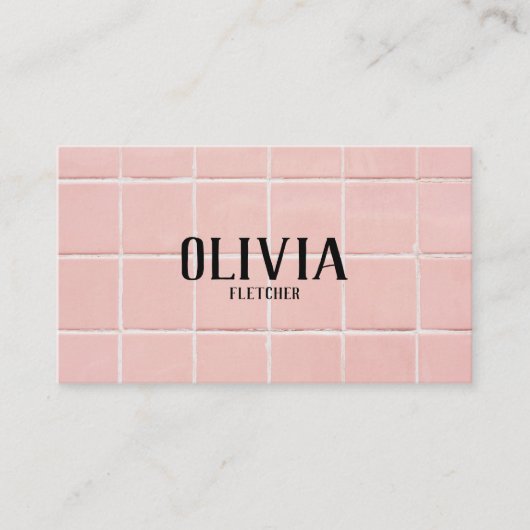 Roze tegel visitekaartje (Voorkant)