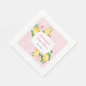  Roze Tegels Lemons Meisje Baby shower Party Servet (Hoek)