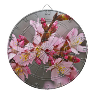 Roze tegen een grijze hemel Japanse Cherry Blossom Dartbord