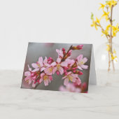 Roze tegen een grijze hemel Japanse Cherry Blossom Kaart (Gele Bloem)