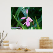 Roze tegen groen poster (Keuken)