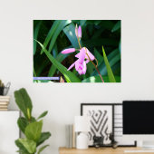 Roze tegen groen poster (Thuiskantoor)