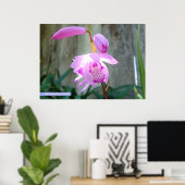 Roze tegen het hek poster (Thuiskantoor)