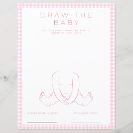 Roze Teken het Baby shower Spel Papier Blad