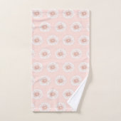 Roze tekenillustratie bloempatroon bad handdoek (Handdoek)