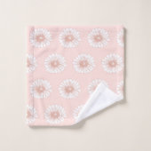 Roze tekenillustratie bloempatroon bad handdoek (Wasdoekje)