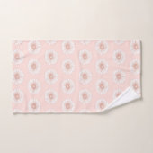 Roze tekenillustratie bloempatroon bad handdoek (Handdoek)