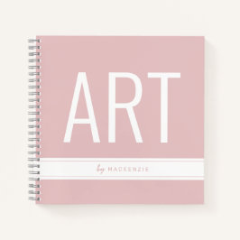 Roze Tekenkunst Schetsboek met Naam Notitieboek