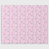 Roze tekenpatroon cadeaupapier (Vlak)