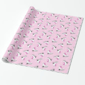 Roze tekenpatroon cadeaupapier (Uitgerold)