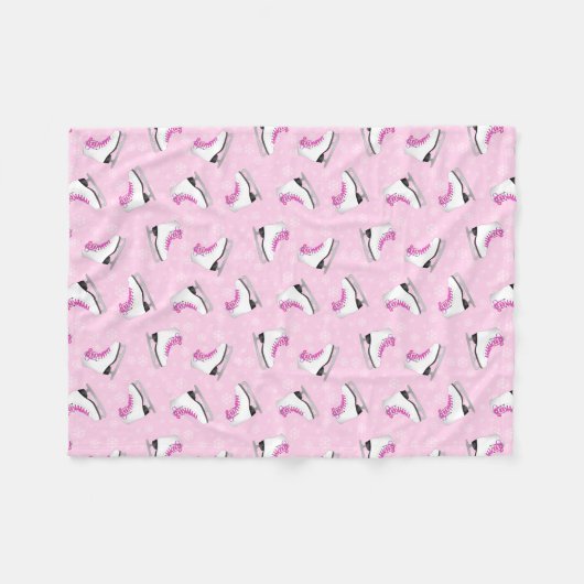 Roze tekenpatroon fleece deken (Voorkant (Horizontaal))