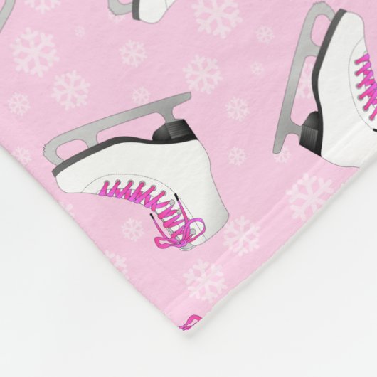 Roze tekenpatroon fleece deken (Hoek)