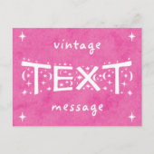 Roze  tekst Bericht Briefkaart (Voorkant)