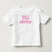 Roze tekst Big Sister Kinder Shirts (Voorkant)