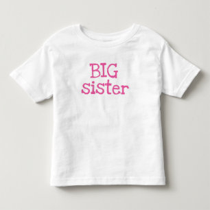 Roze tekst Big Sister Kinder Shirts
