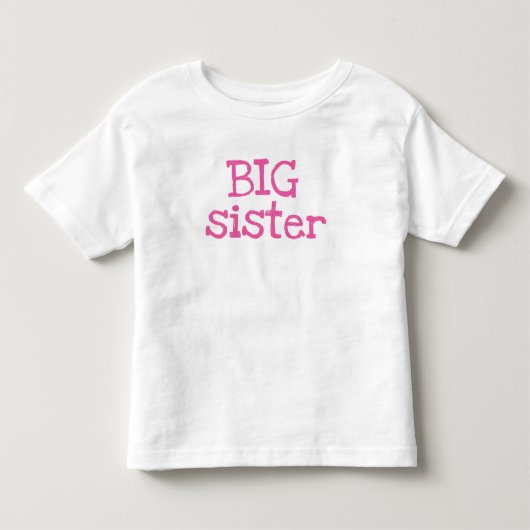 Roze tekst Big Sister Kinder Shirts (Voorkant)