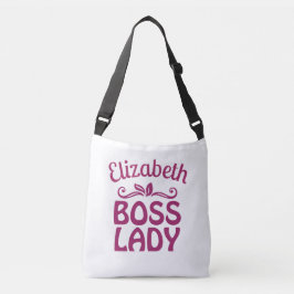 Roze tekst crossbody tas