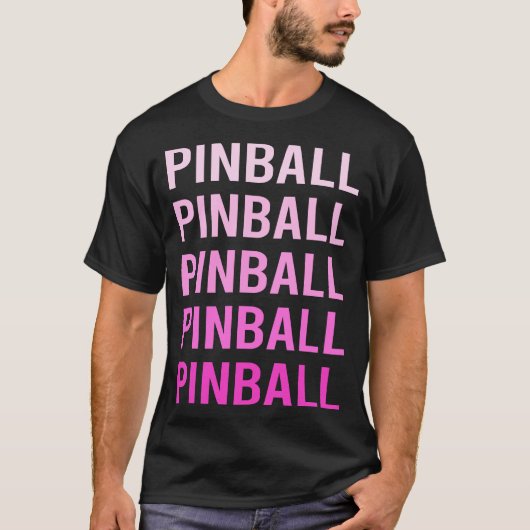 Roze tekst flipperkast t-shirt (Voorkant)