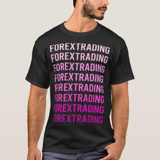 Roze Tekst Forex Trading Handelaar T-shirt (Voorkant)