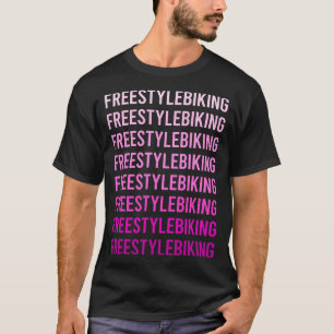 Roze tekst freestyle fietsen t-shirt