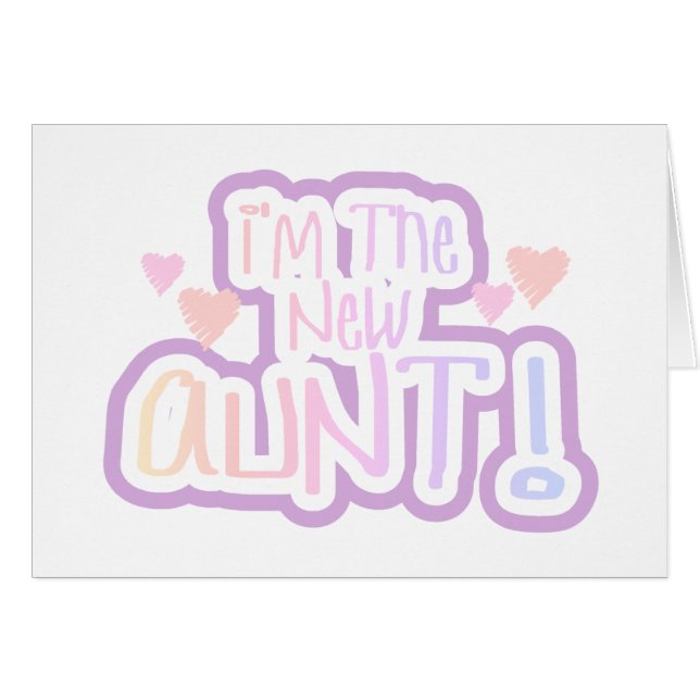 Roze tekst Ik ben de nieuwe tante    (Voorkant Horizontaal)