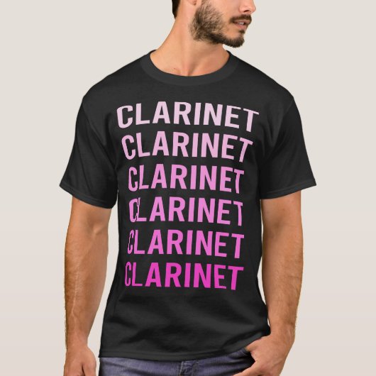 Roze Tekst Klarinet T-shirt (Voorkant)