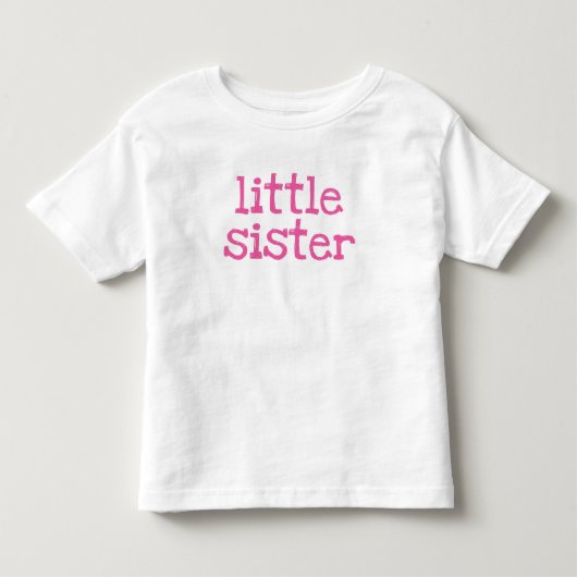 Roze tekst Kleine zuster Kinder Shirts (Voorkant)