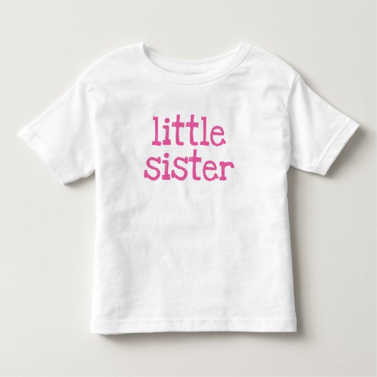 Roze tekst Kleine zuster Kinder Shirts (Voorkant)