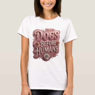 Roze tekst ontwerp 'HONDEN VOOR MENSEN' T-shirt