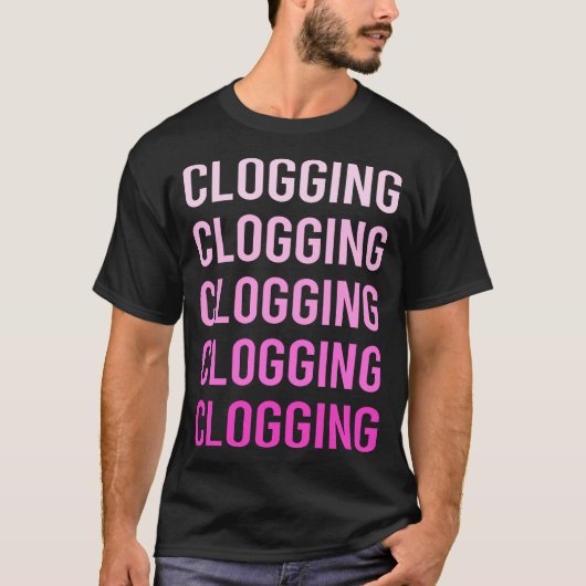 Roze tekst verstopping verstopping t-shirt (Voorkant)