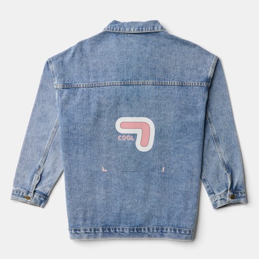 Roze & Tekst Vrouwen Denim Jacket (Jean Jacket) (Achterkant)