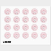 Roze Telefoon Emoji Art Ronde Sticker (Vel)