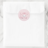 Roze Telefoon Emoji Art Ronde Sticker (Tas)