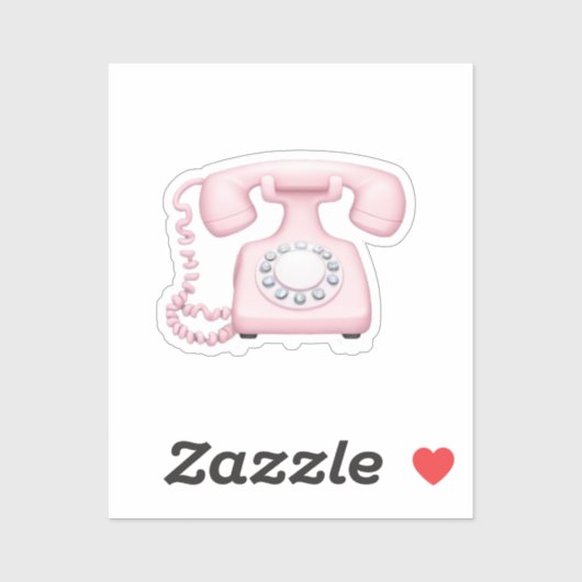 Roze  Telefoon Emoji Art Sticker (Vel)
