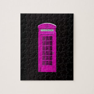 Roze telefooncel in Londen Legpuzzel