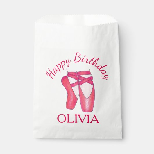 Roze tenen schoesschoenen Ballet Ballerina Dance B Bedankzakje (Voorkant)