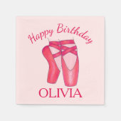 Roze tenen schoesschoenen Ballet Ballerina Dance B Servet (Voorkant)