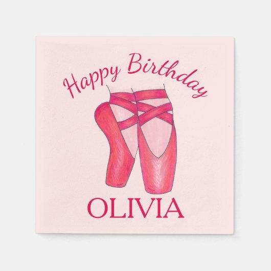 Roze tenen schoesschoenen Ballet Ballerina Dance B Servet (Voorkant)