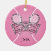 Roze Tennis Ball | Personaliseren Keramisch Ornament (Voorkant)