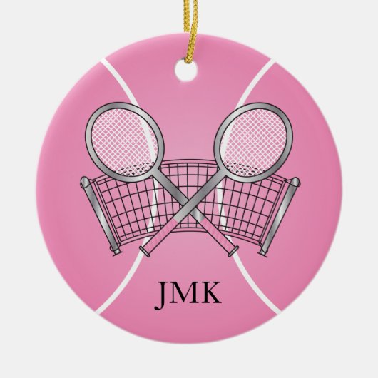 Roze Tennis Ball | Personaliseren Keramisch Ornament (Voorkant)
