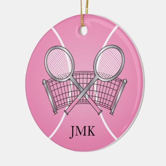 Roze Tennis Ball | Personaliseren Keramisch Ornament (Links)