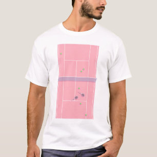 Roze Tennis Court Preppy Modern Tennis Player T-shirt