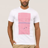 Roze Tennis Court Preppy Modern Tennis Player T-shirt (Voorkant)