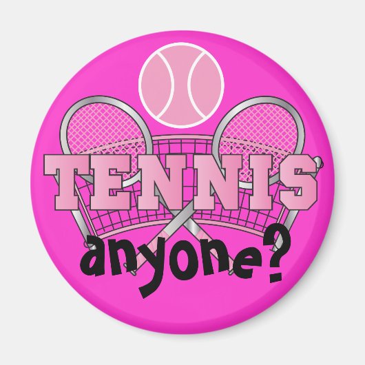 Roze | Tennis Iemand? Magneet (Voorkant)