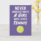 Roze Tennis Kaarten voor meisjes Kinder Girly spor (Gele Bloem)