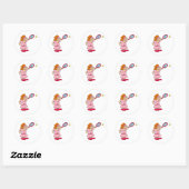 Roze tennis Lady Ronde Sticker (Vel)