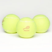 Roze Tennis Monogram Naam Aangepast op maat Tennisballen (Multi)